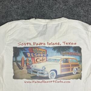 LAT‎ T-Shirt Womens Size L White V-Neck Graphic Car Print Short Sleeve Casual